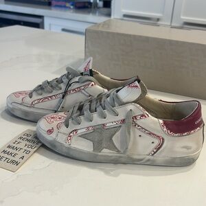 Golden Goose Leather Printed Bandana Superstar Sneaker